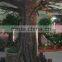 Shopping mall indoor decoration dry tree branches with leaves