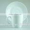 White porcelain cup saucer double handles , stock cups chaozhou factory Sanbo