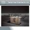 Modern design travertine marble base glass top coffee table