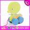 Toddler wooden pull line small duck toy for kids,Indoor Eco-friendly wooden toddler toy for children W05B116