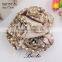 Stock cheap handmade rhinestone fabric shoe flower for kids