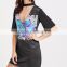 2017 New Fashion Choker Neck Summer Club Dresses Women Sexy Vestidos Black V Neck Printed Short Sleeve Dress