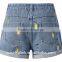 new style sexy lady hot embroidery short jeans fashion design