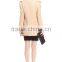 Ladies Quilted Stand Collar With Leather Trim Jacket