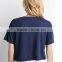 2015 Fashion women soft wear short sleeves pure color round neck 100%cotton tee