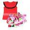 Wholesale Tank Top Stripe Ruffle Skirt Girls Boutique Outfits Toddler Clothing
