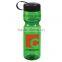 USA Made 28 oz Transparent Sports Bottle With Tethered Lid - BPA/BPS-free, FDA compliant and comes with your logo