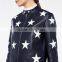 Fashion contrasting coloured stars cropped leather jackets for women