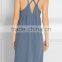 High Quality Soft Pima Cotton Nightdress Woman Nightwear Sleepwear with Crisscross Back Straps Design