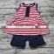 Striped Children Summer Boutique Outfits Sleeveless Shirts Icing Shorts Clothing Set M7042005