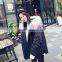 B22687A Korea fashion pink big fur collar long down jacket