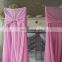 Newest Design Fancy Shiny Purple Wedding Tiffany Ruffle Chair Sash