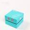OEM rigid blue color paper box for holding watch with custom printing logo