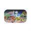 L270mmxW160mmxT27mm Tin plate tray pipe tobacco plate cut tobacco storage rolling tray with cartoon logo