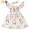 Baby Girls Flower Deer Beautiful Children Summer Clothes Cheap Baby Frock Design Kids Girls Party Dresses