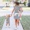 2019 summer Mother and Daughter Casual Cotton black white Striped Maxi Dress Mommy&Me Matching Set Outfits