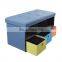 Modern design wholesale china supplier soft storage box foot stool foldable pattern ottoman drawer