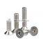 Hexagon socket screw with flat head