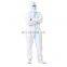 Disposable CE Cat III Type 3B/4B/5B/6B Protective Suit Microporous Coveralls for Full Protection Clothing with Reinforced Seam
