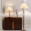 new European style design brass metal with walnut wood with cloth lampshade table lamp and floor lamp with 3C certificate