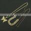 Hot Selling Double Layer Diamond Butterfly Pendant Necklace Zircon Cuban Link Chain Butterfly Necklace