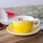 Cappuccino ceramic breakfast coffee cup and saucer set