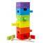 54pcs Wooden Building Blocks Toys Cartoon Colorful Rainbow Stacking Tower Creative Board Games For Children Baby