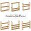 Bamboo bathroom wooden wall shelf with adjustable layer