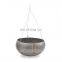Galvanized round hanging planter