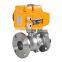Flange Motorized Electric Ball Valve Stainless Steel 304 Two Ways with Manual Override