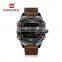 NAVIFORCE NF9128 Brands Mans Stylish Classic Watches Best Quartz Digital Leather Strap Back Light Casual Watch For Men