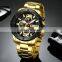 CURREN 8336 Men Japan Original Quartz Gold Time Watches Fashion Stainless Steel Calendar Business Wristwatch