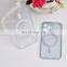 Wholesale HD transparent glass phone case with camera protect magnetic mobile phone case for iPhone 12 /13