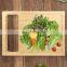 High Quality Kitchen Natural Bamboo Cutting Board With 2 Silicone Bowls