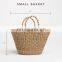 Vintage High Quality Seagrass HandBag, Natural Beach Bag, Tote Bag Round Straw Summer basket Vietnam Supplier