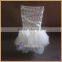 C133B lastest flower decoration red tulle wedding cheap chair covers for sale