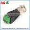 Easy wire 5.5*2.1/2.5mm DC plug,BNC male,RCA plug adaptor connector with TWO POST terminals for CCTV cameras and led