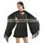 Hot Selling Style Natural Knitted Mink Fur Shawl With Pockets