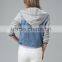 2016 factory manufacturer long lenth denim hoodies jacket arab ladies fashion clothing