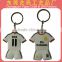 Factory customized embossed soft pvc t shirt keychain
