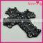 fashion garment accessories cross design patches in black beads