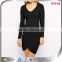 Spring/Autumn Ladies Black Long Sleeve Knitted Small Short Casual Dress