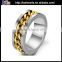Fashion design yellow gold stainless steel rings for men wholesale