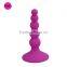 Silicone anal beeds plug with sucker sex toys F019