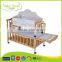 WBC-25 export standard eco-friendly paint wooden baby crib attached bed picture
