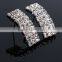 Wedding Bridal Three Rows of Rhinestone Necklace Earrings Set