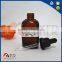 Plastic dropper square essential oil amber glass bottle