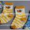 Cute baby knitted anti slip socks little bee cotton socks soft floor socks