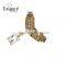Best price jewelry figaro golden alloy chain with geometric crystal pendant brooch jewelry