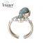 2016 Chinese wholesale green stone mosaic gold plating ring jewelry